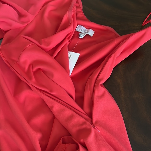 Belle Badgley Mischka Maya One Shoulder Drape Sleeve Dress - Picture 11 of 12